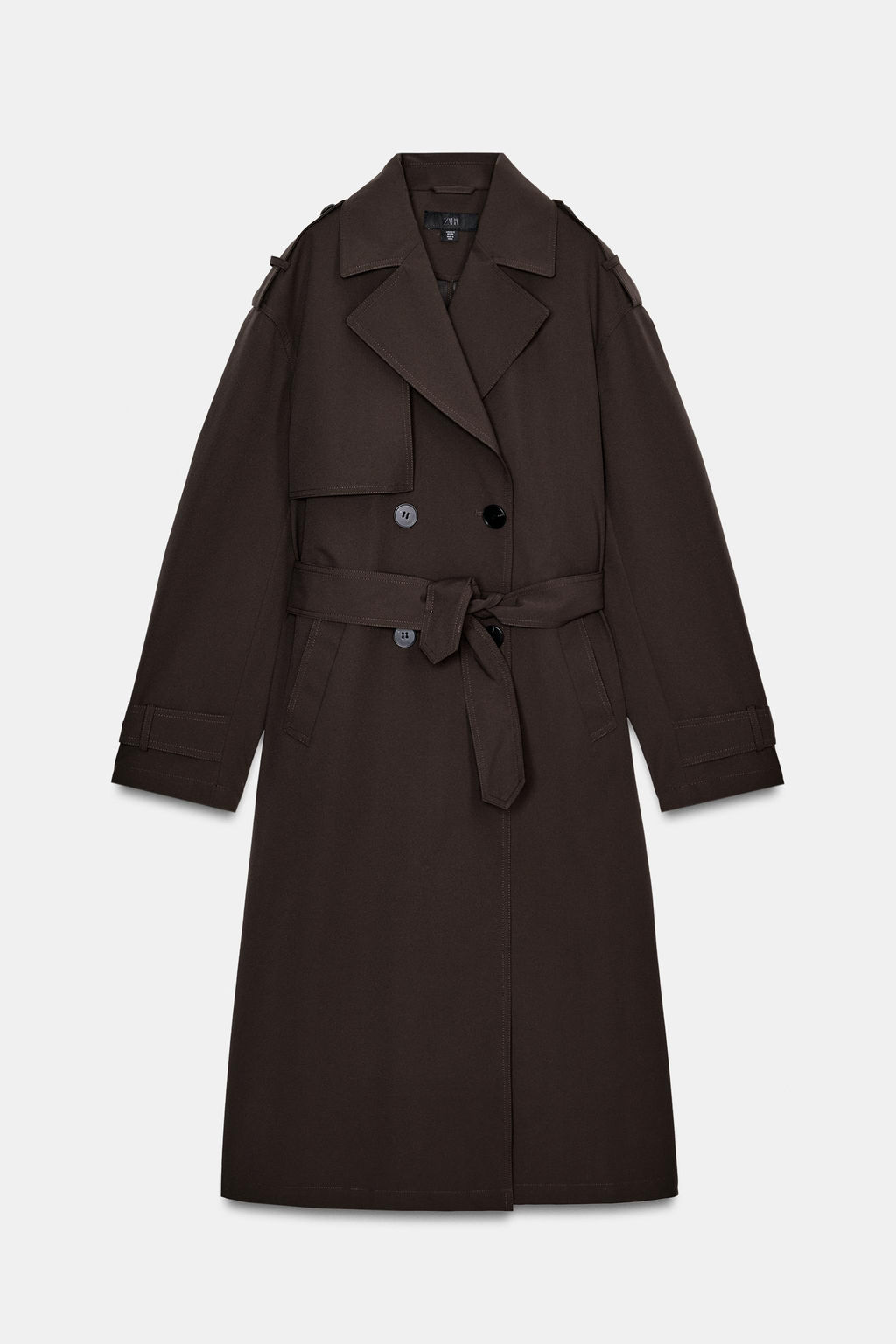 TRENCH LARGO CINTUR?N WATER REPELLENT WINDPROOF / Marr?n - Zara фото 3