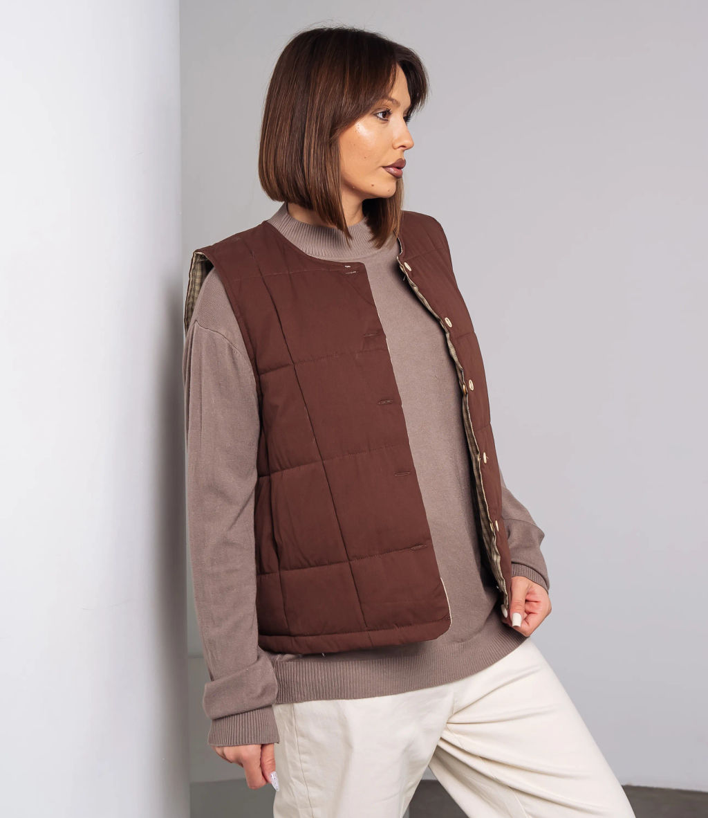 Жилет #КТ8358, коричневый