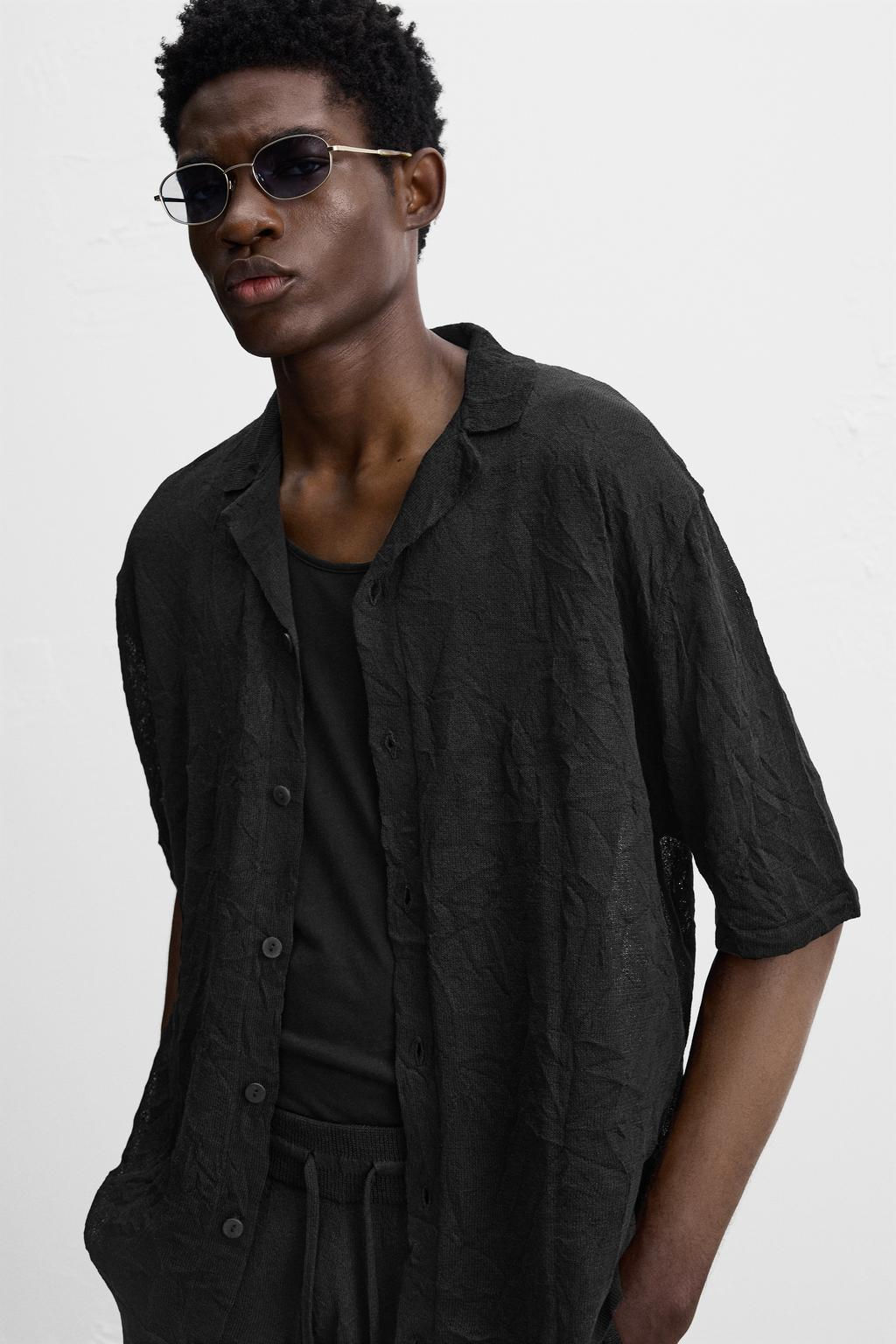 CREASED-EFFECT KNIT TROUSERS - Zara фото 5