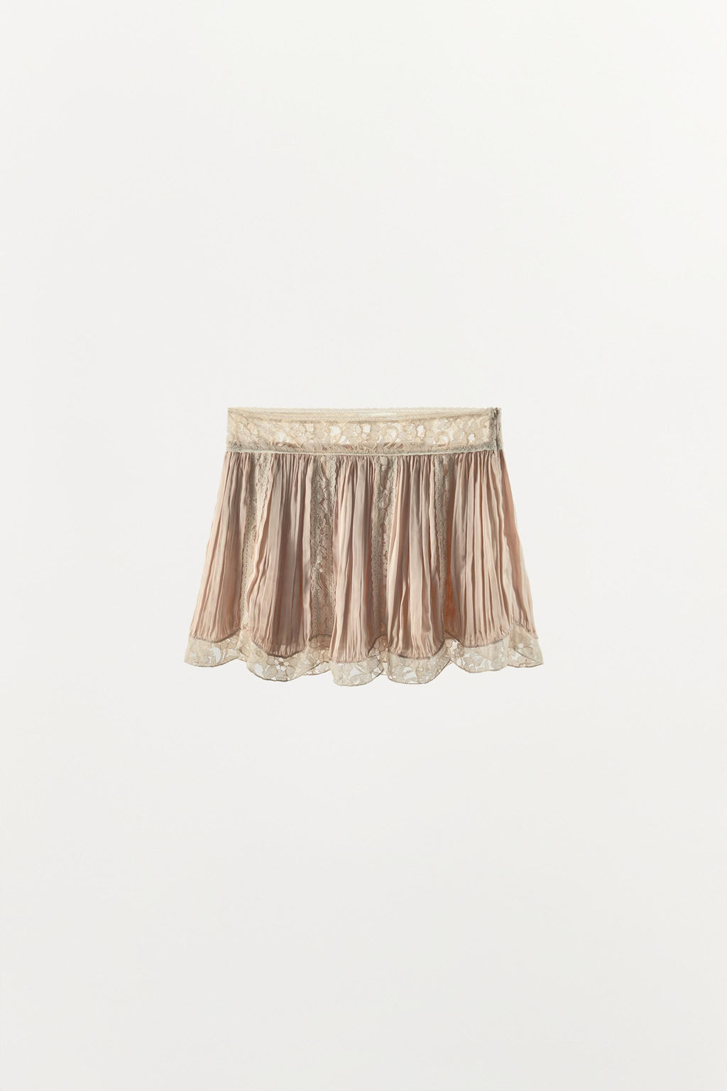 FALDA MINI PLISADA ENCAJE ABALORIOS / Rosado - Zara фото 3