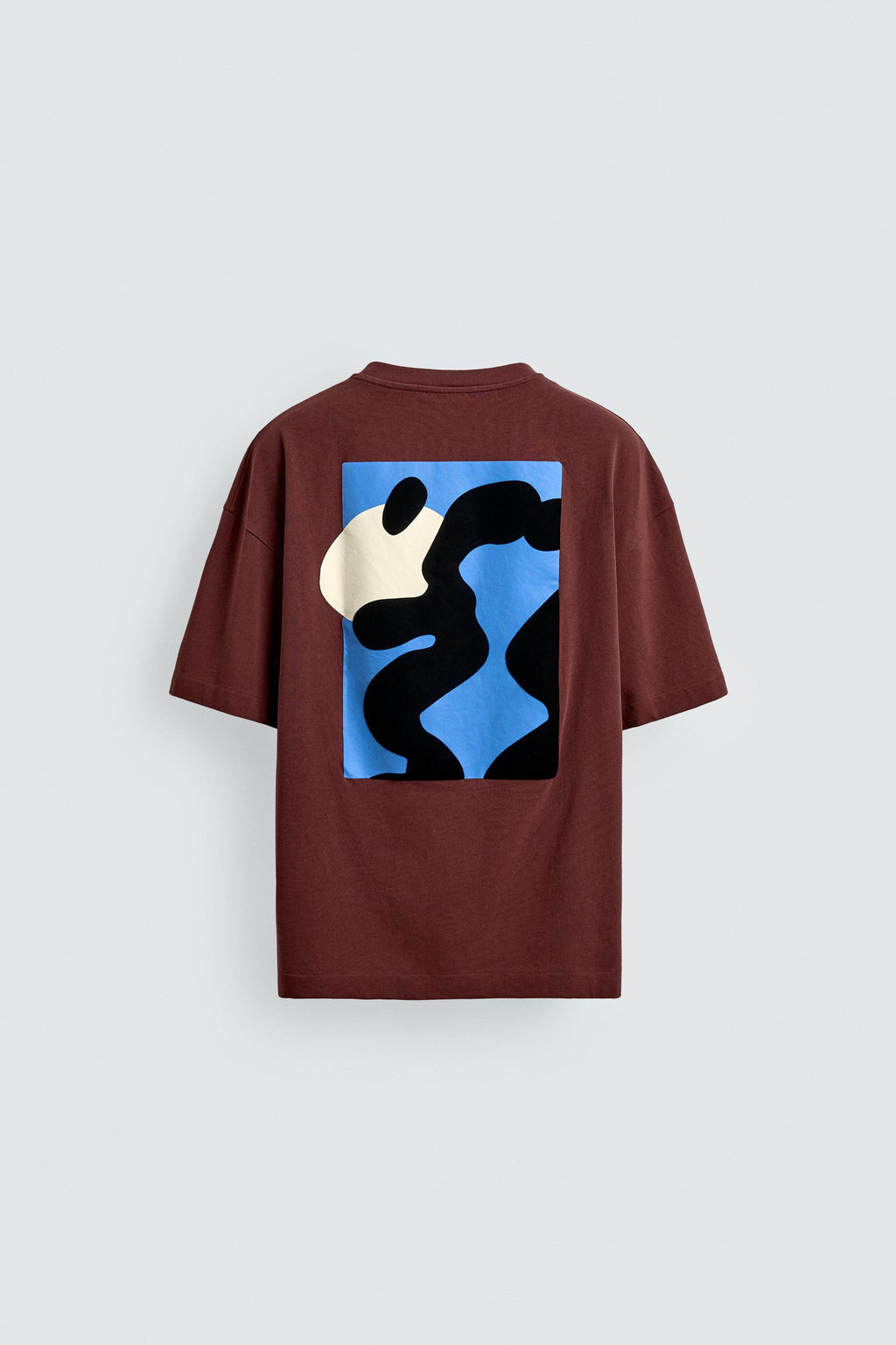 CAMISETA RELAXED FIT ESTAMPADO FLOCADO / Granate