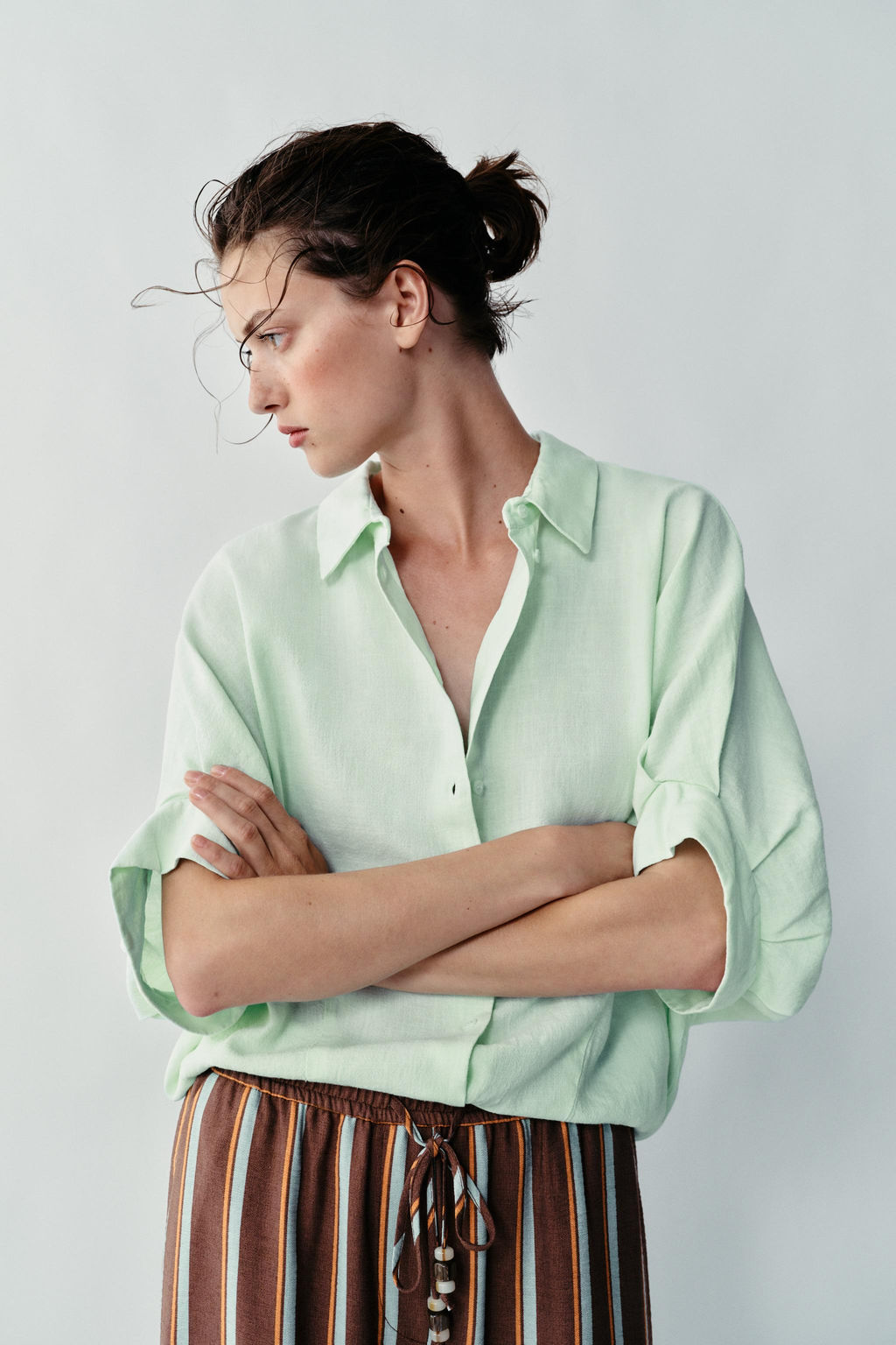CAMISA GLOBO / Menta - Zara фото 2