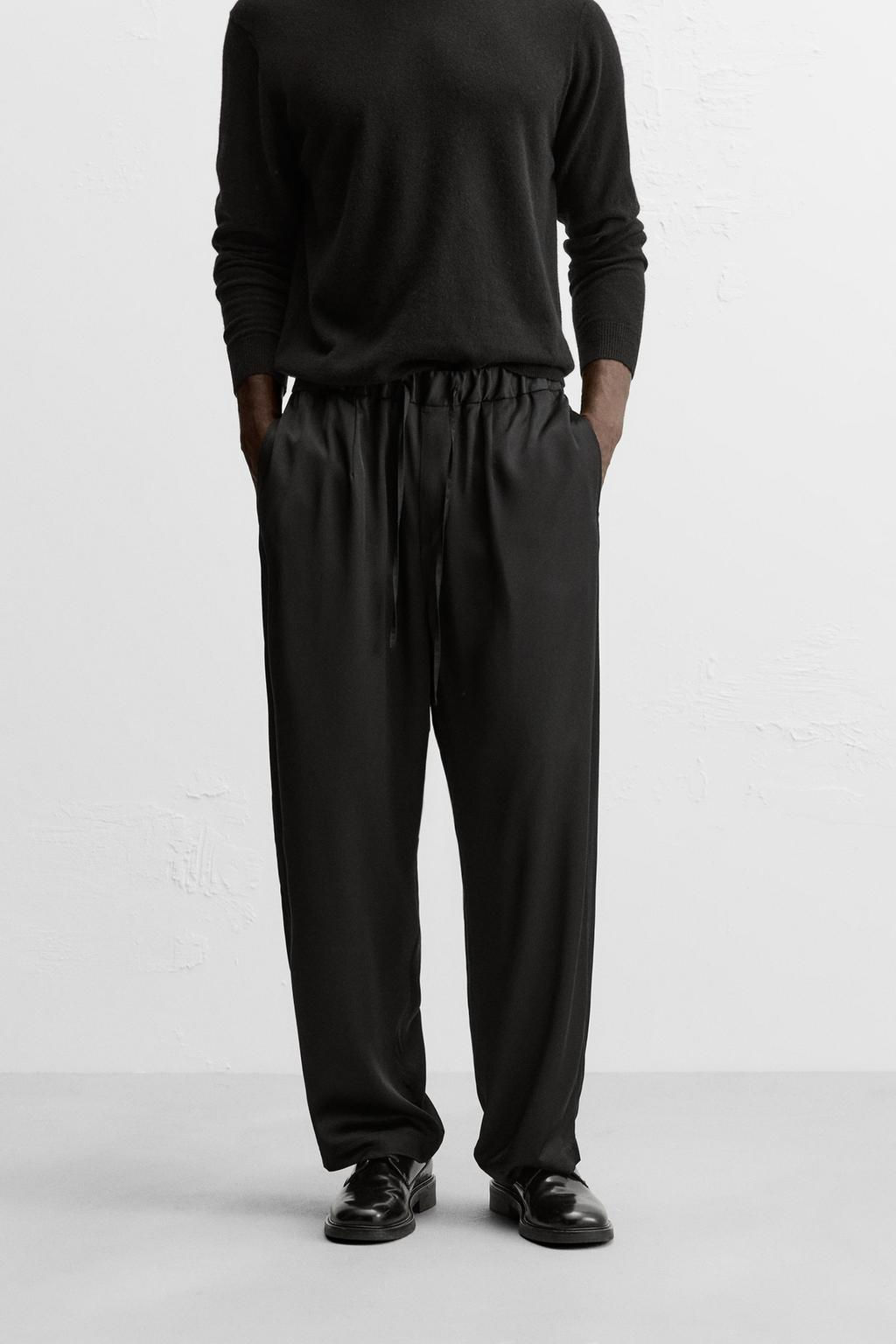 RELAXED FIT SATIN TROUSERS - Zara фото 2