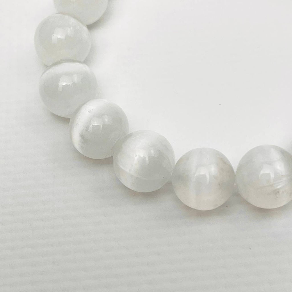 Браслет из Селенита и Чароита 18,5 см