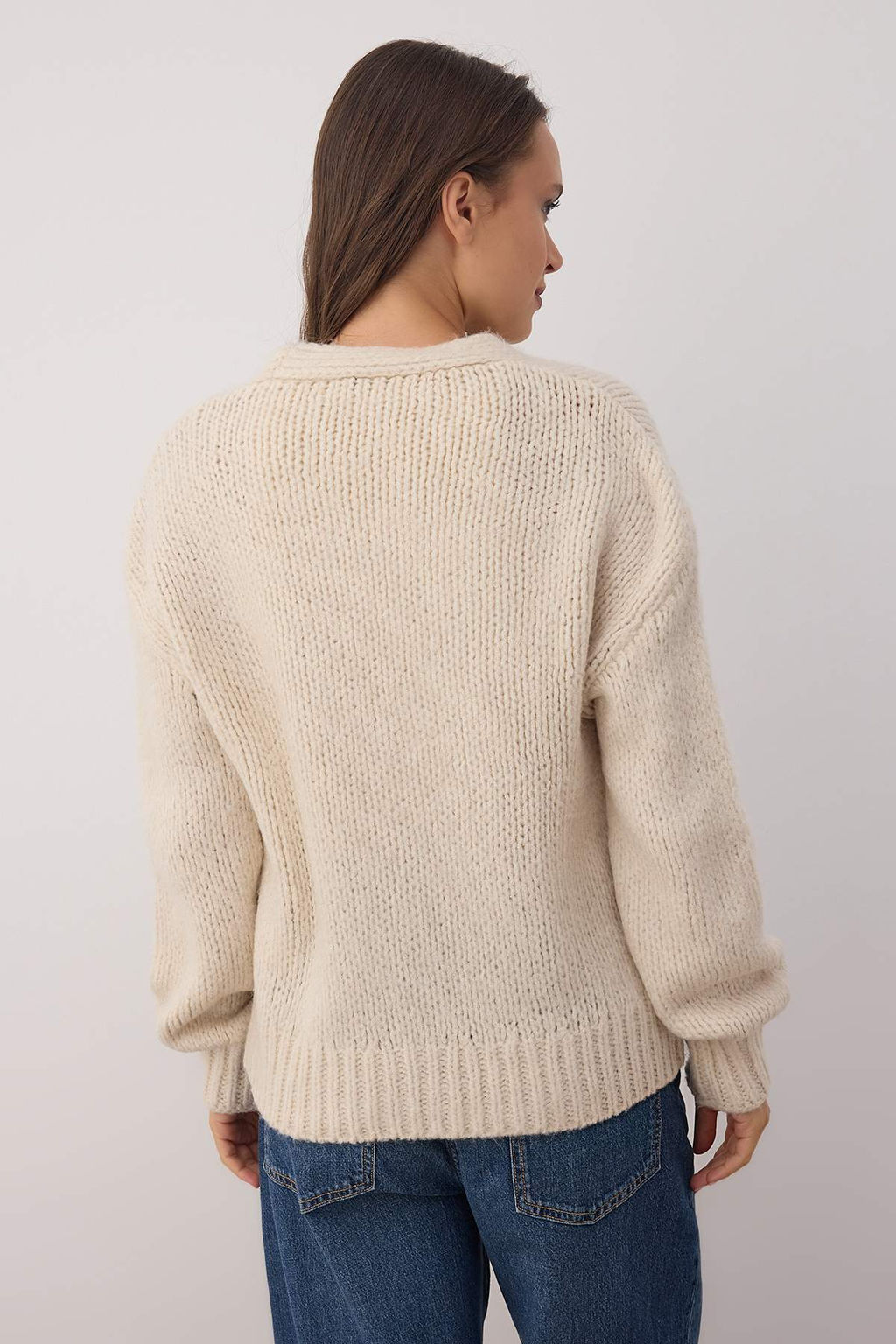 Tas Yumusak Dokulu Meyve Islemeli Genis Kal?p Triko H?rka TWOAW26HI00117 - Trendyolmilla фото 4