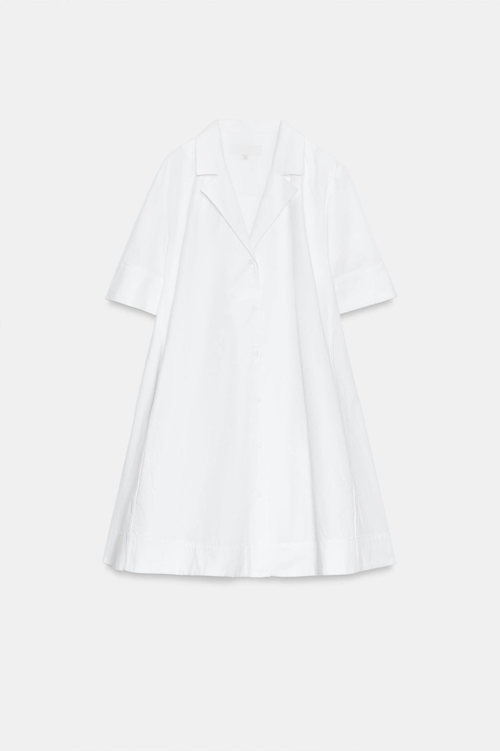 VESTIDO CAMISERO MANGA CORTA ZW COLLECTION / Blanco - Zara фото 4