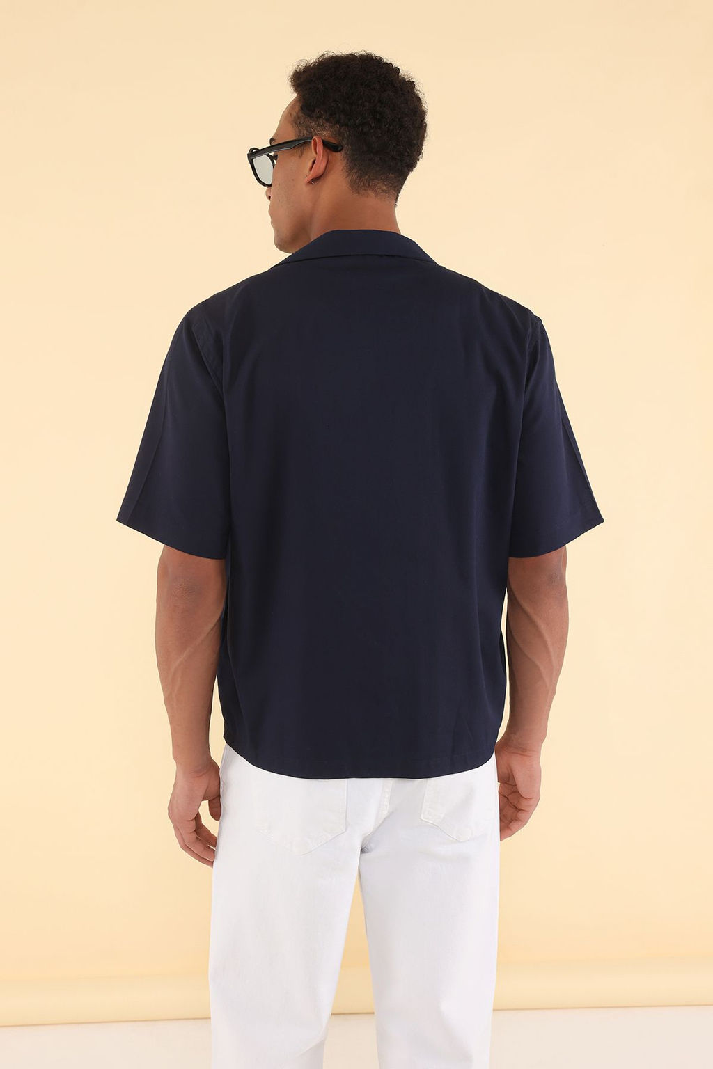 TRENDYOL MAN Lacivert Unisex Boxy Fit Poplin Yazl?k K?sa Kollu Gomlek TMNSS25GO00042 - Trendyolmilla фото 5
