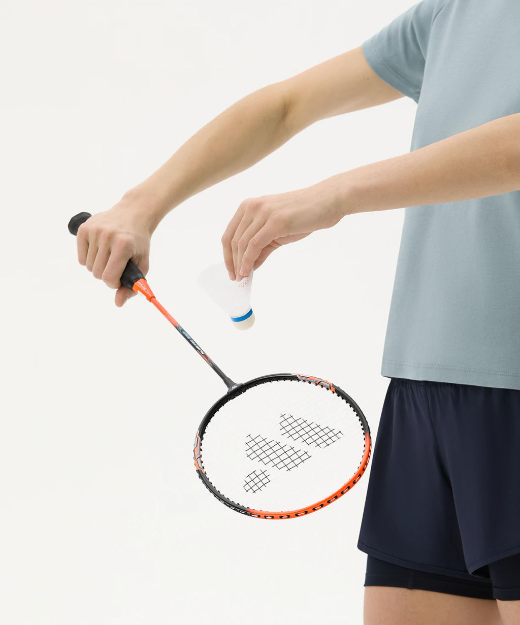 Набор для бадминтона Wish Alumtec 327 (2 ракетки + 2 волана), оранжевый/синий  фото 11