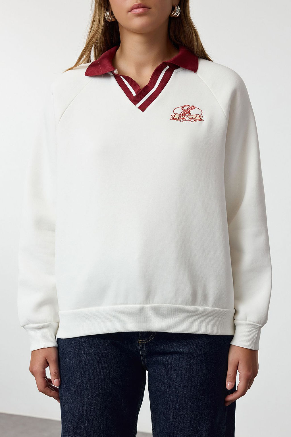 TRENDYOLMILLA Ekru Orme Sweatshirt TWOAW25SW00173 фото 4