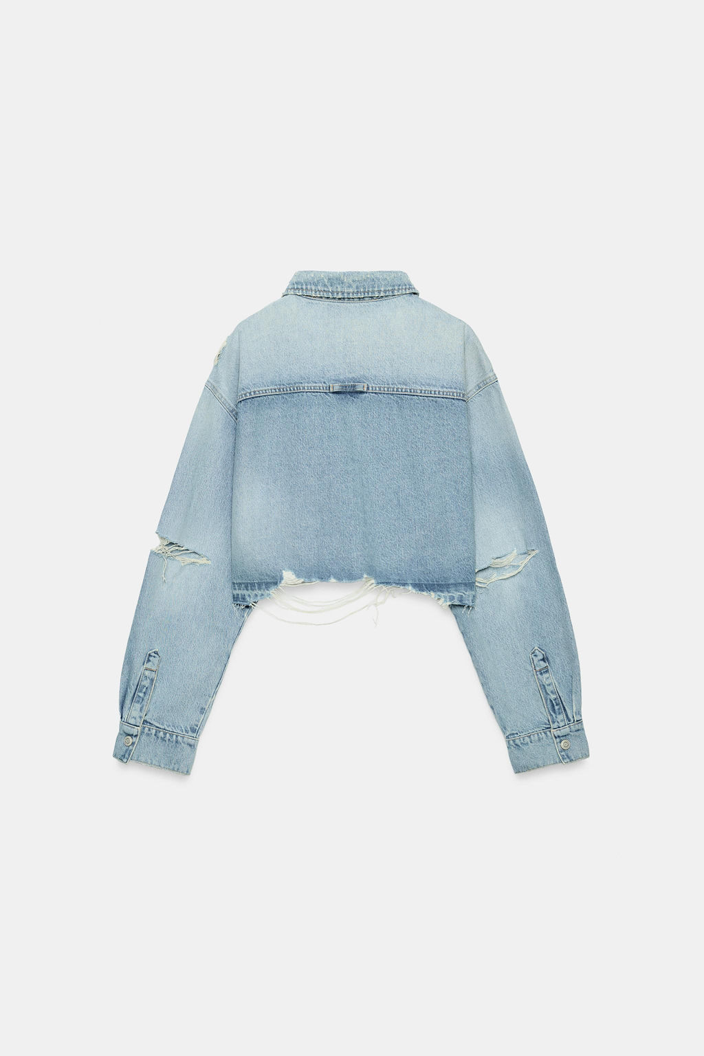 SOBRECAMISA CROP DENIM TRF / Azul claro - Zara фото 5