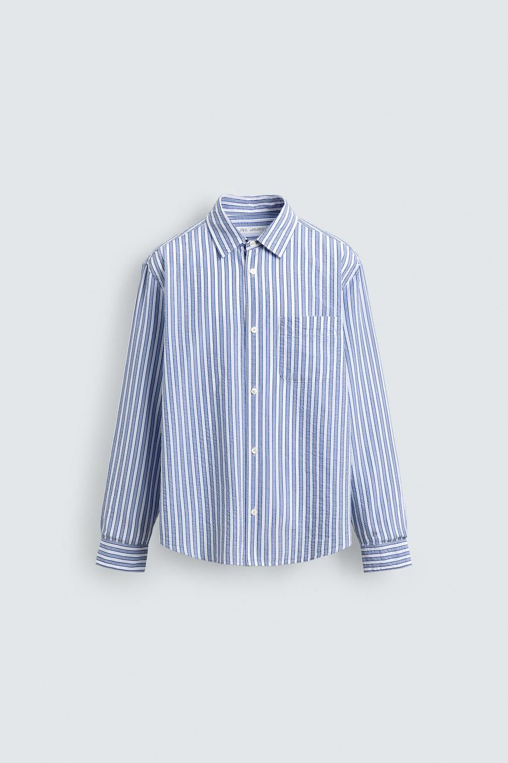 CREASED-EFFECT STRIPED SHIRT - Zara фото 2