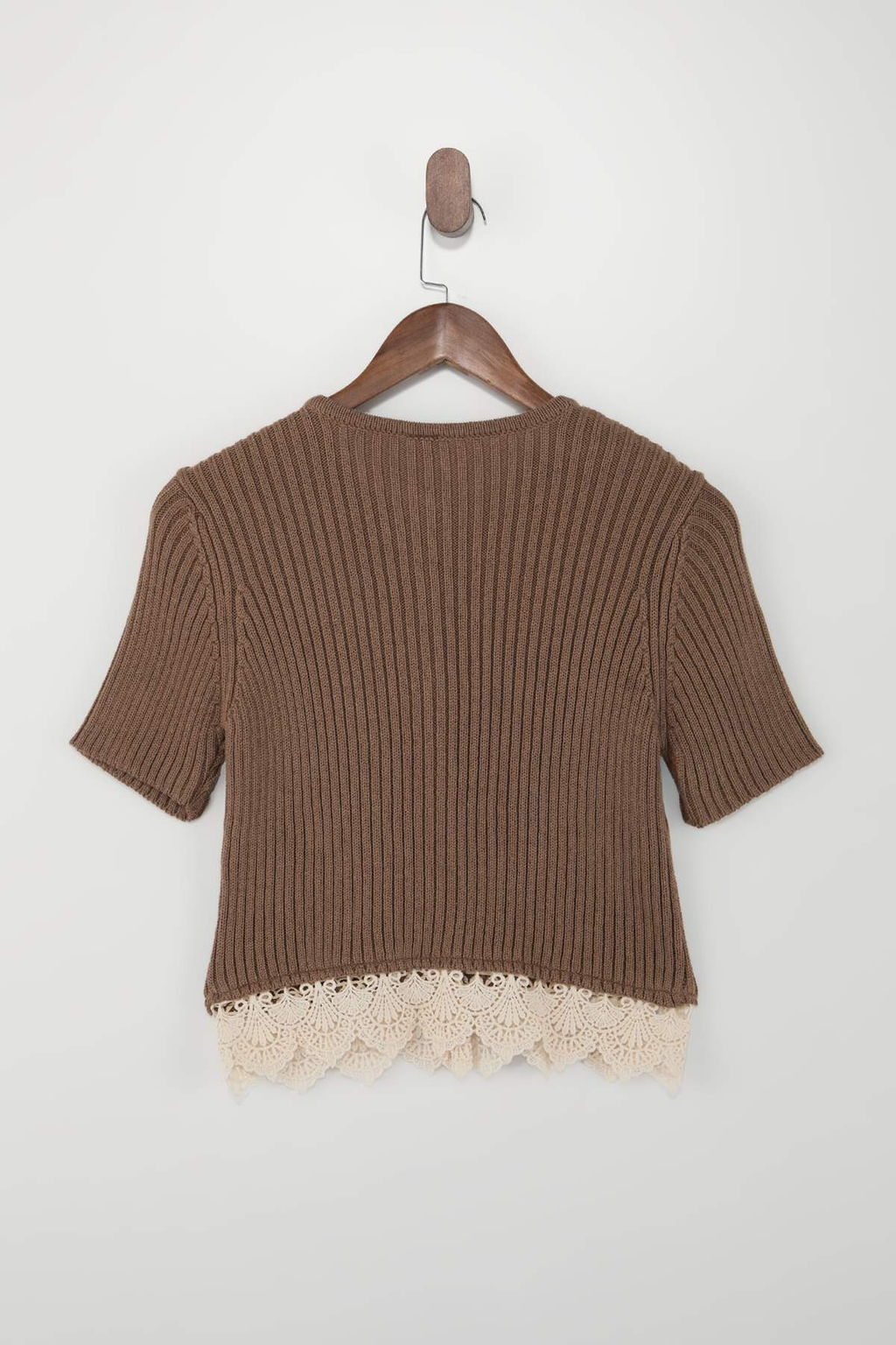 Vizon Dantel Detayl? Fitilli Triko Bluz TWOSS26BZ00177 - Trendyolmilla фото 7