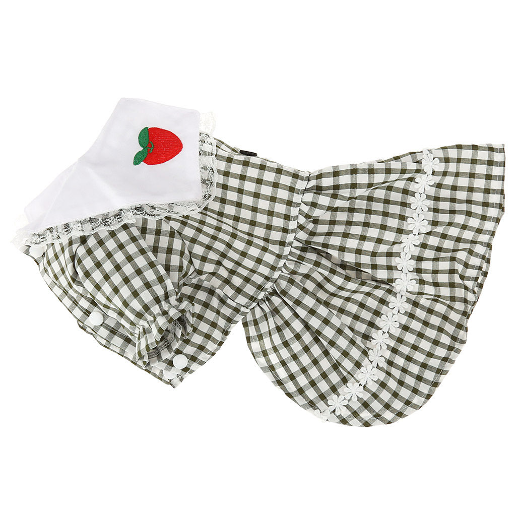Пэт тойс (Pet toys) Одежда для собаки Платье с вышивкой, с кружевом, на кнопках р-р S, длина спинки 20см/обхват груди 28см/обхват шеи 22см, цвет-хаки, 100% полиэстер (Китай) - Домашняя Мода фото 7