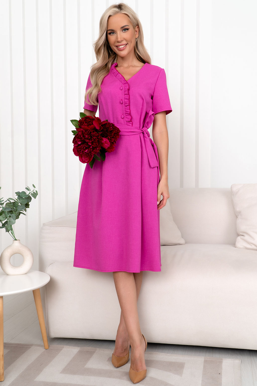 Платье Open Style 6843 фуксия