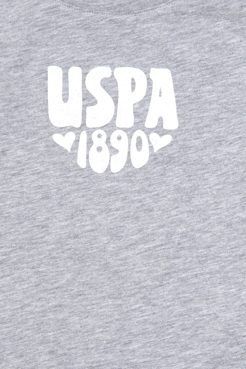 Серая меланжевая базовая футболка для девочек - U.s. polo assn фото 3