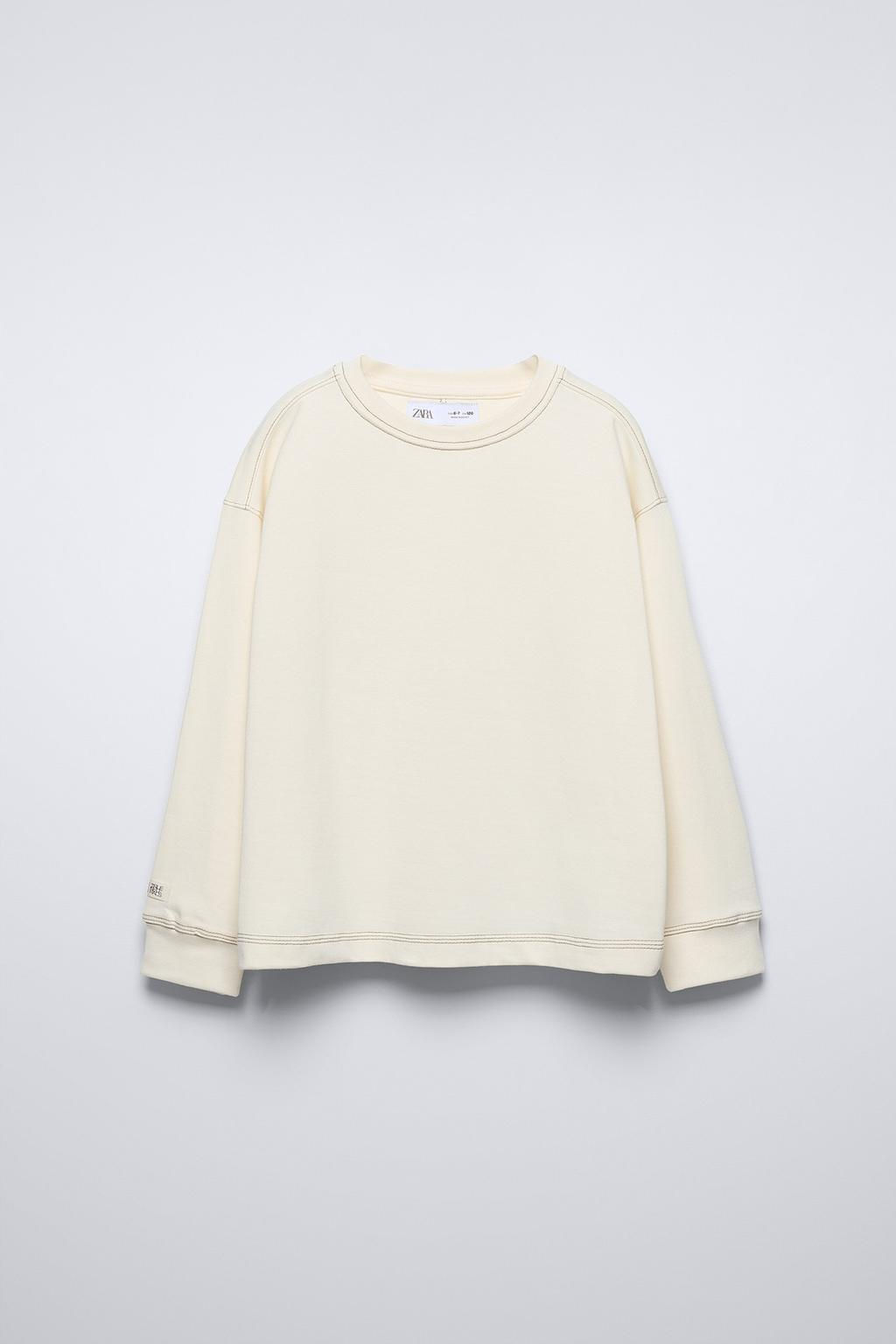 TOPSTITCHED T-SHIRT - Zara фото 4