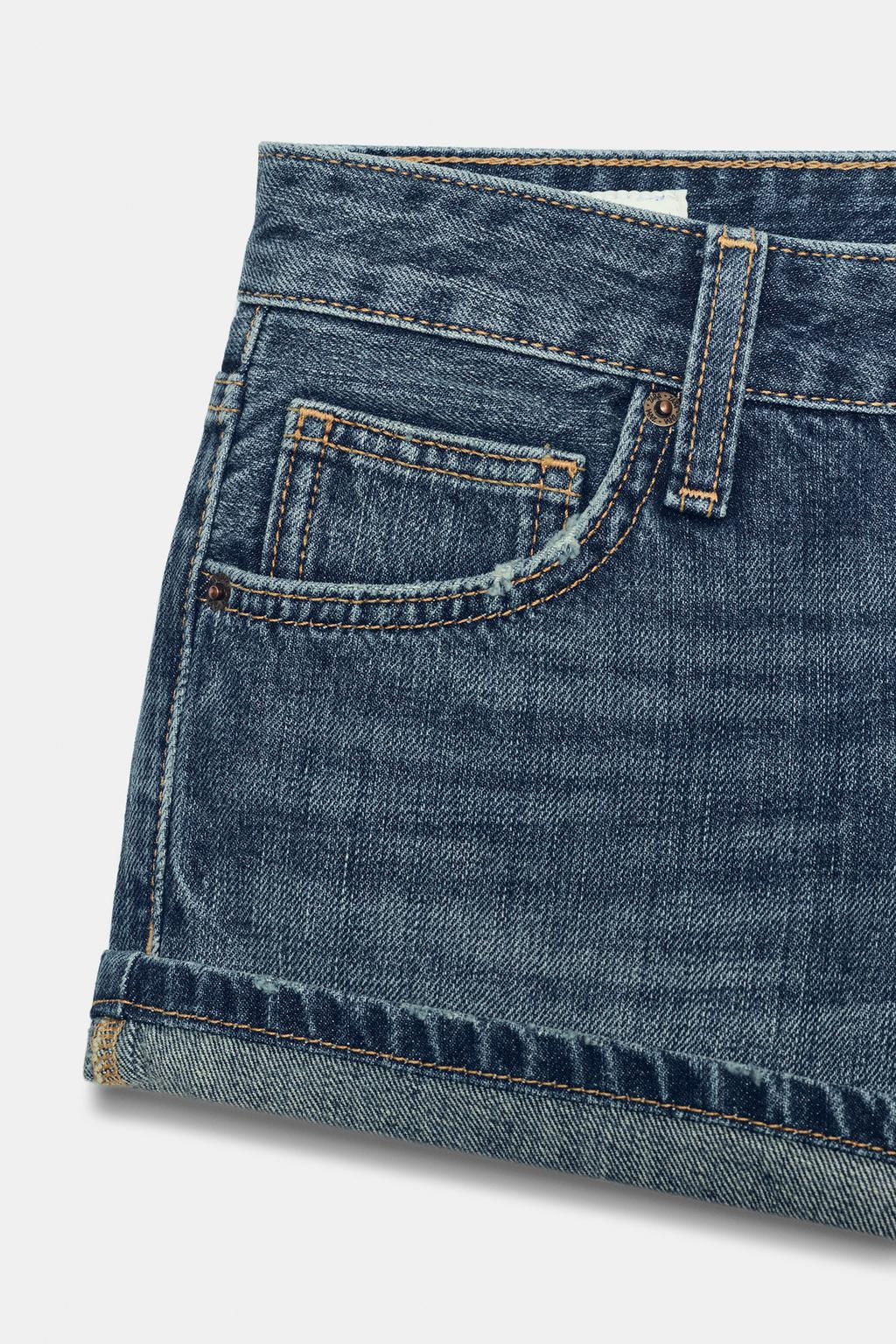 TRF BUTTONED MINI DENIM SHORTS - Zara фото 8