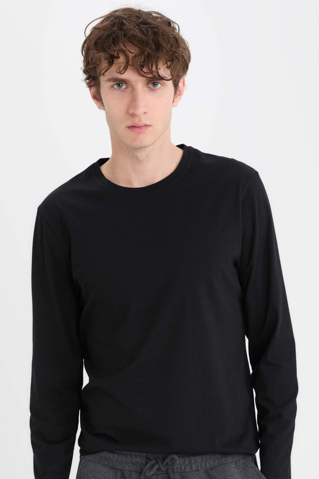 Slim Fit Dar Kesim Bisiklet Yaka Uzun Kollu Ust - Defacto фото 5