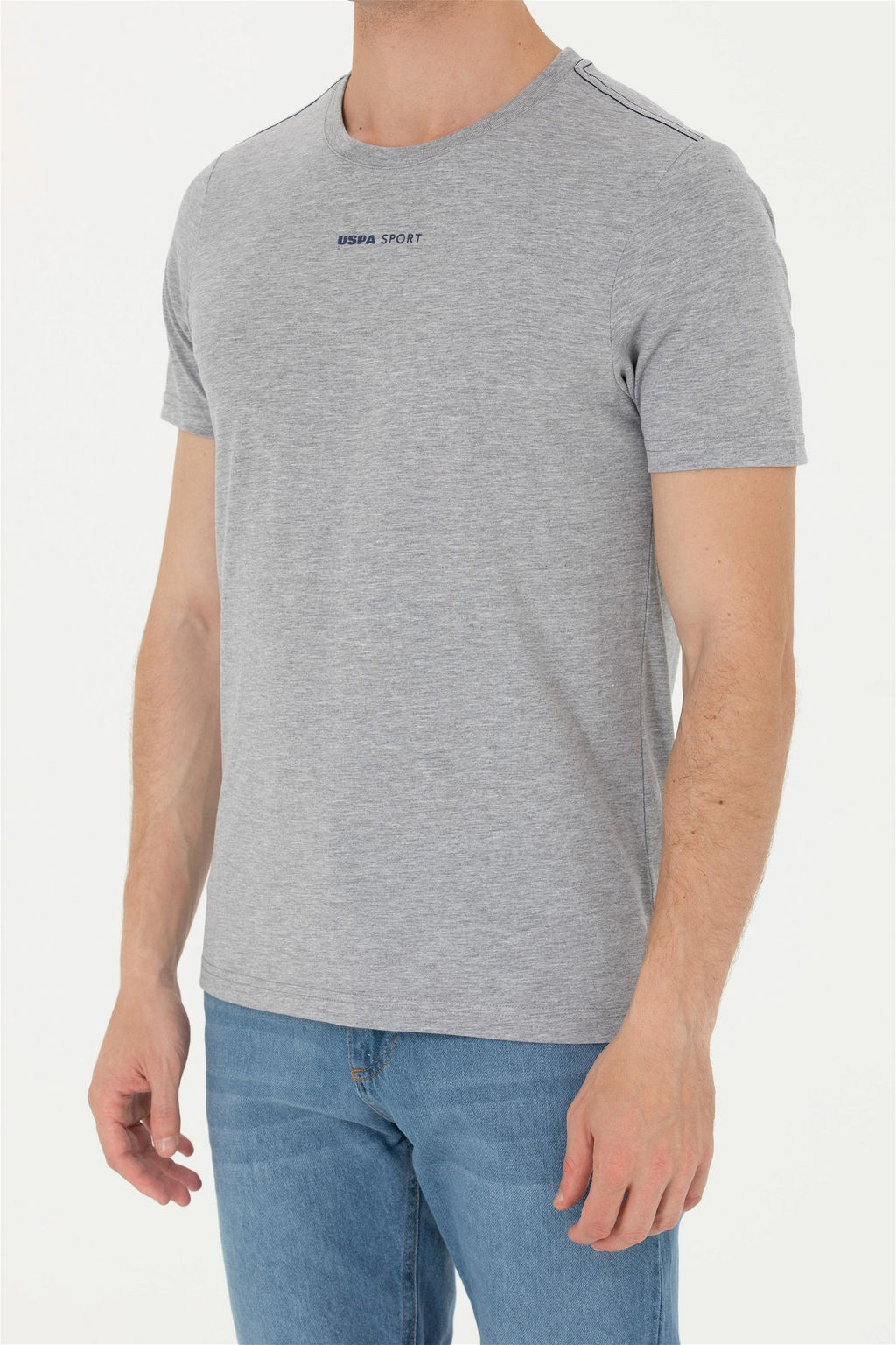 Мужская серая меланжевая футболка - U.s. polo assn фото 13