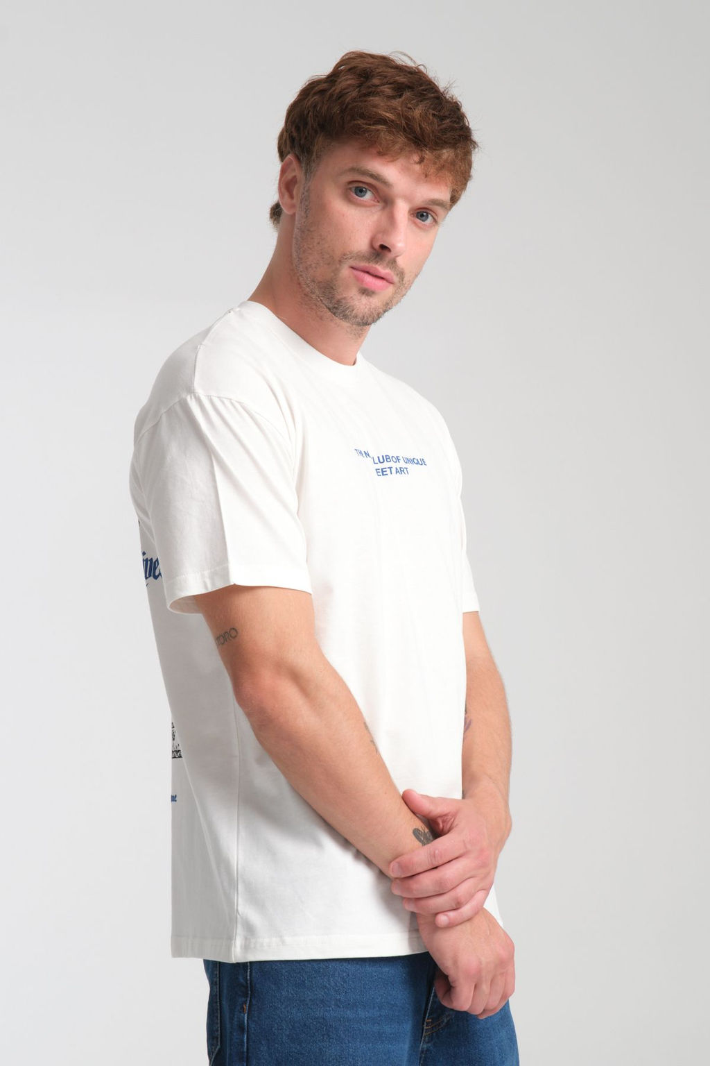 TRENDYOL MAN Ekru Oversize/Genis Kesim Yaz? Bask?l? %100 Pamuk T-Shirt TMNSS25TS00227 - Trendyolmilla фото 2