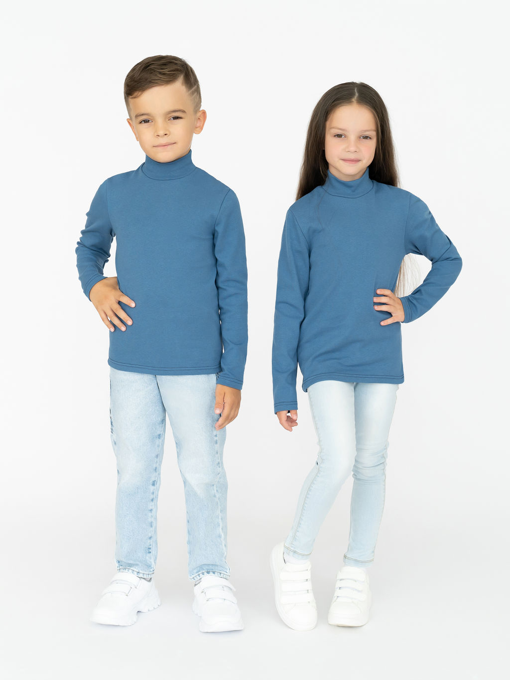 Джемпер-водолазка джинс 645 (122, 64)