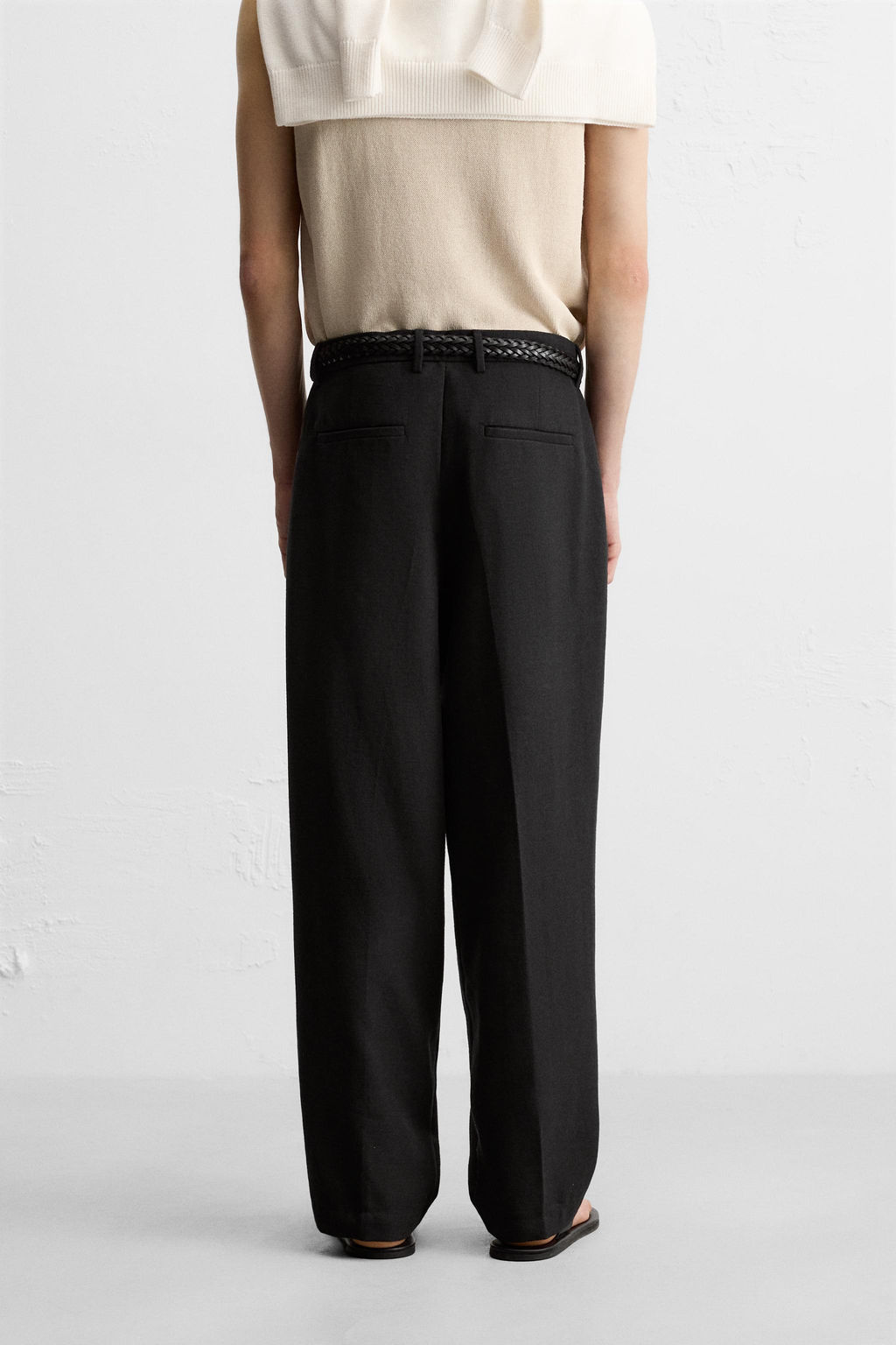 RELAXED FIT PLEATED TROUSERS - Zara фото 12