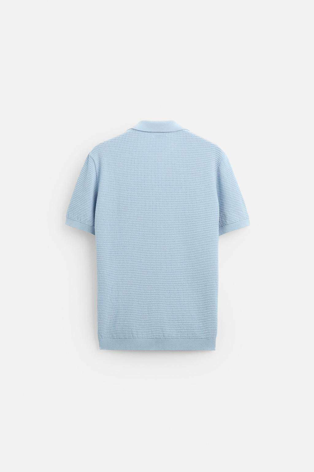 CHECK TEXTURE KNIT POLO SHIRT - Zara фото 37