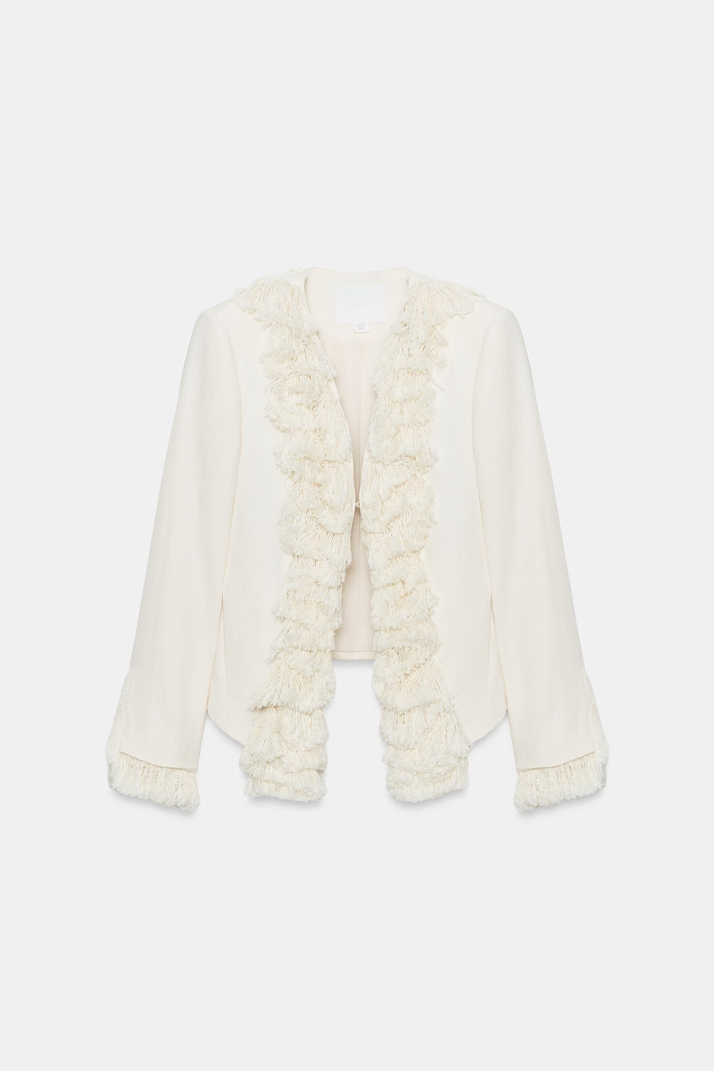 CHAQUETA FLECOS CON LINO ZW COLLECTION / Crudo - Zara фото 6