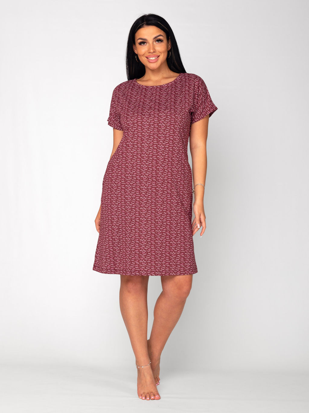 Туника женская кулирка "СОНЯ" БОРДО