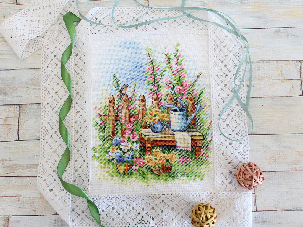 Набор для вышивания М.П.Студия А-067 Цветущий сад 21 х 17 см