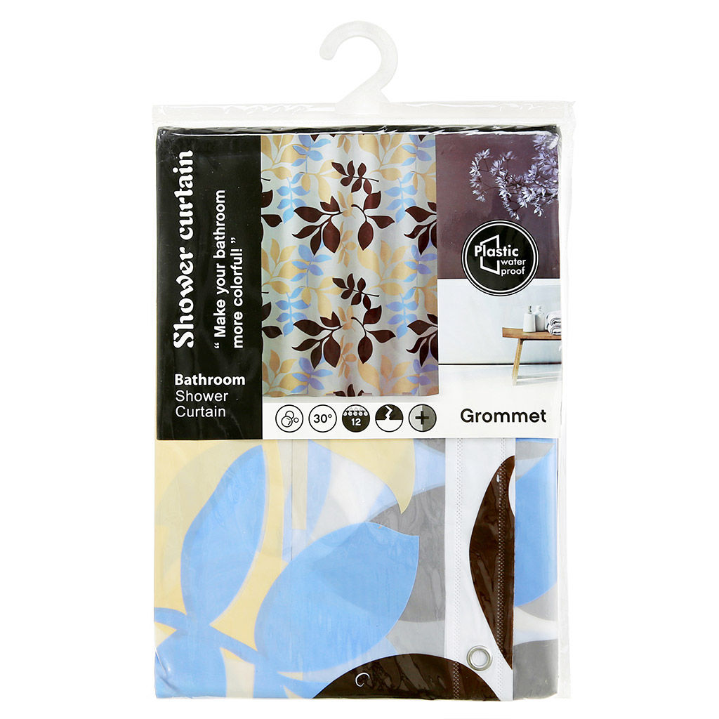 Штора для ванной EVA 180х180см "Сиеста" "Ветка" 12 колец, в пакете (Китай)