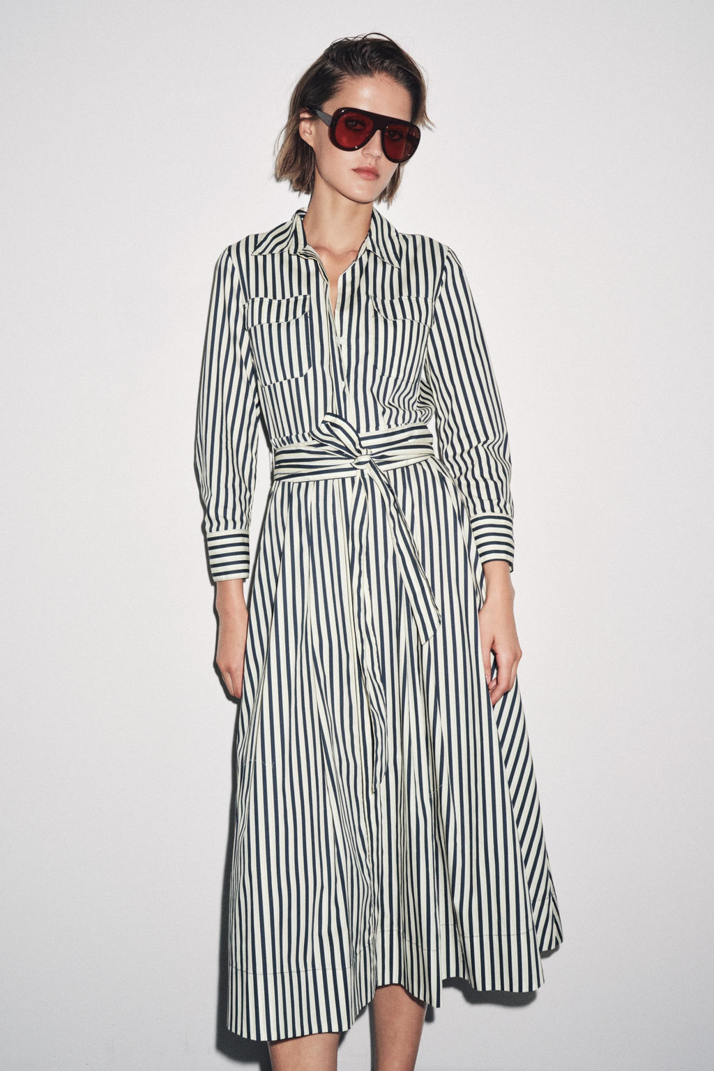 STRIPED SHIRT DRESS ZW COLLECTION - Zara фото 4