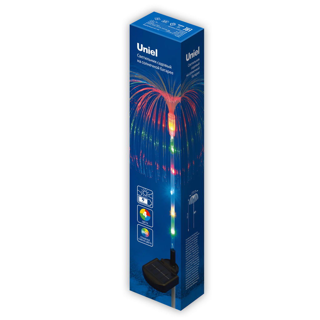 USL-S-821/PT750 JELLYFISH Садовый светильник на солнечной батарее Медуза. 7 светодиодов. RGB свет. 1*АA Ni-Mh аккумулятор в/к. IP44. TM Uniel - Volpe фото 11