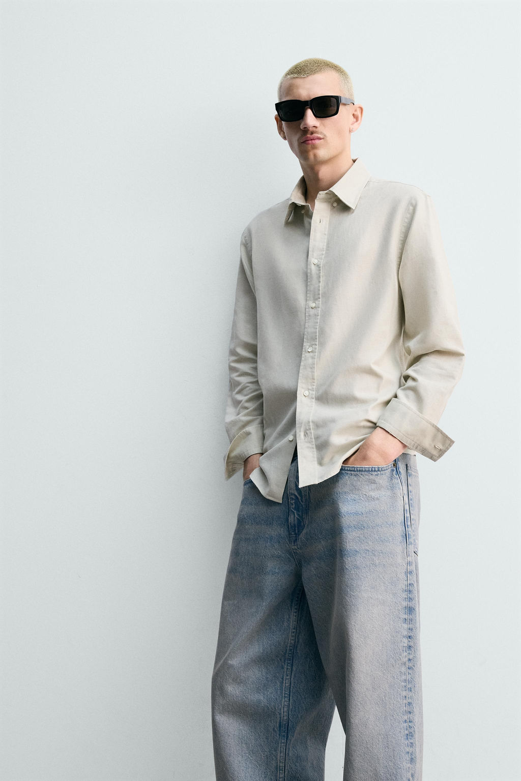 CAMISA REGULAR FIT C??AMO - ALGOD?N / Arena - Zara фото 7