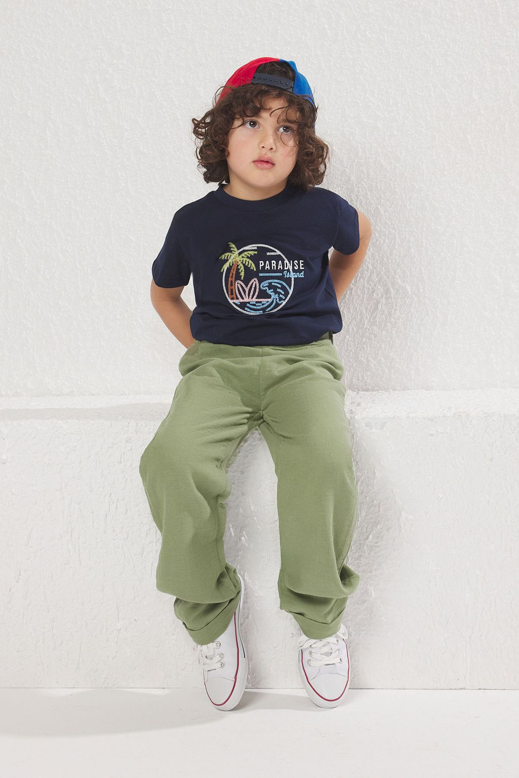 Bej Erkek Cocuk %100 Pamuk Balon Fit Beli Lastikli Dokuma Pantolon TKDSS25PL00006 - Trendyolmilla фото 6