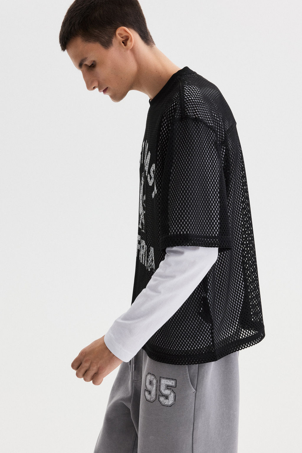 Camiseta de malla con estampado Oversized Fit - H&m фото 8
