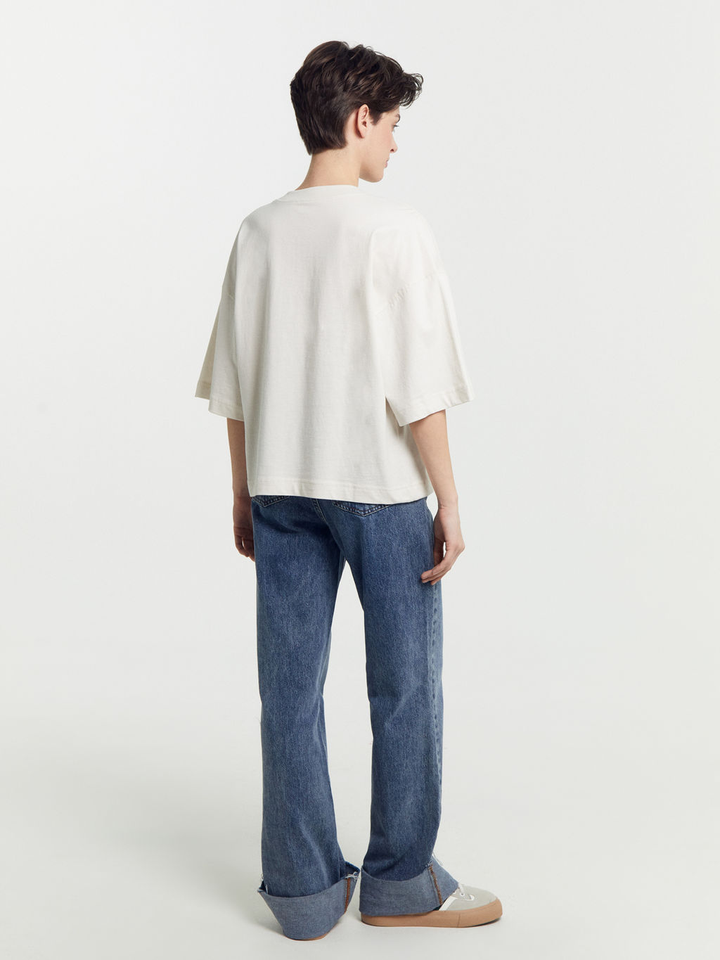 Футболка женская бежевая с печатью белый песок +печать 112769 - Mark formelle фото 8