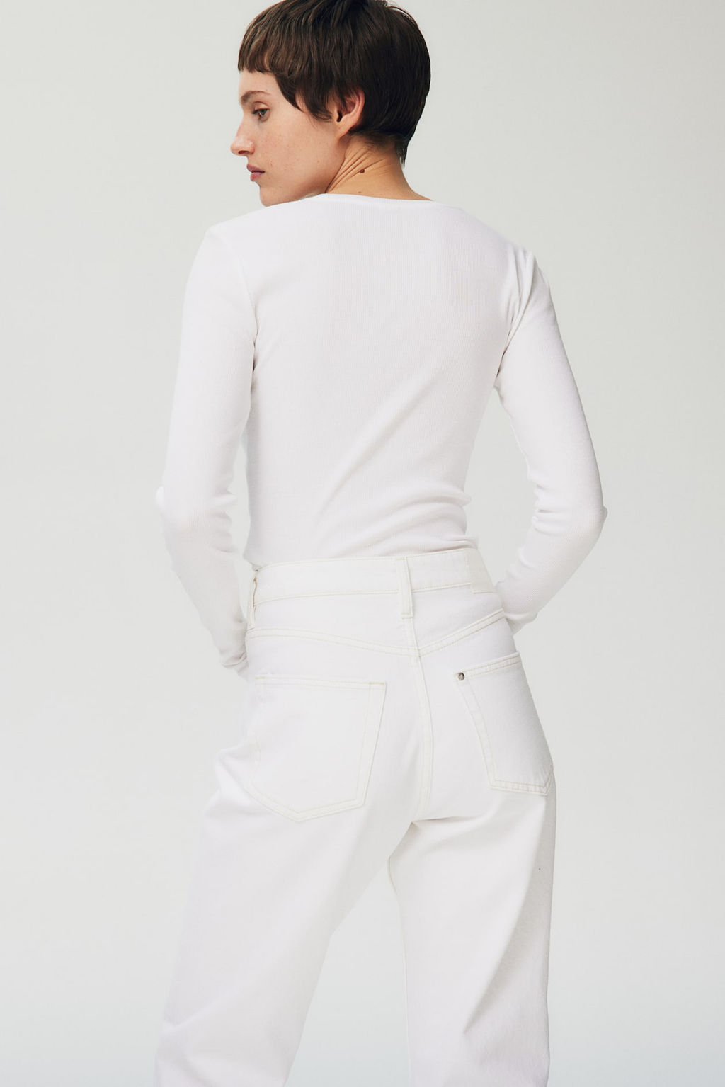Straight High Cropped Jeans - H&m фото 4