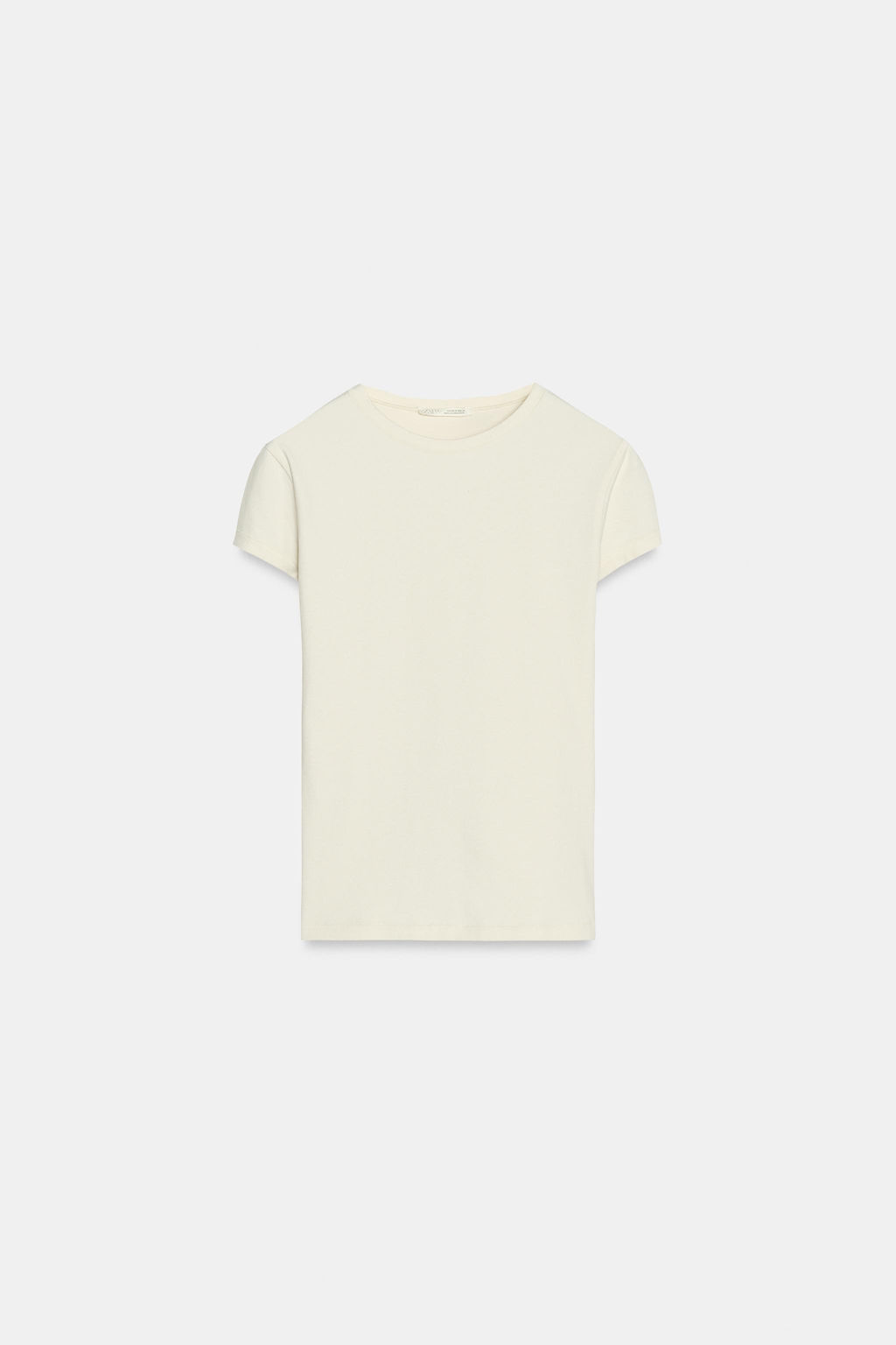 CAMISETA ENTALLADA MANGA CORTA / Crudo - Zara фото 4