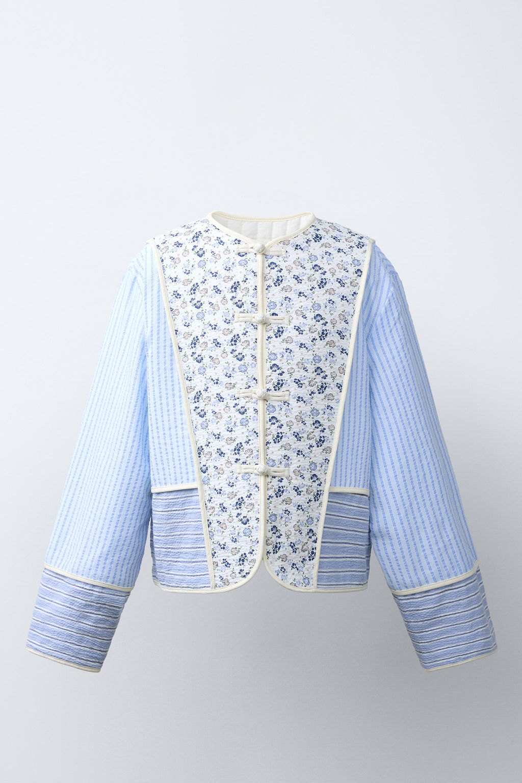 CAZADORA ACOLCHADA PATCHWORK / Azul / Blanco - Zara фото 2