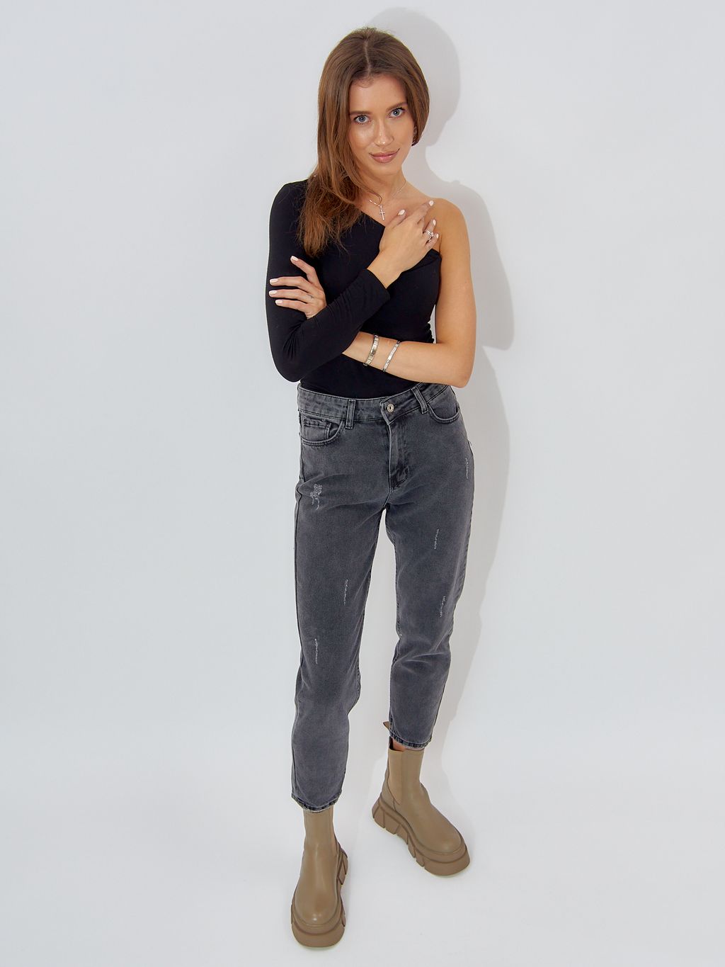 Джинсы женские темно-серого цвета 536_227TC - Mtforce фото 14