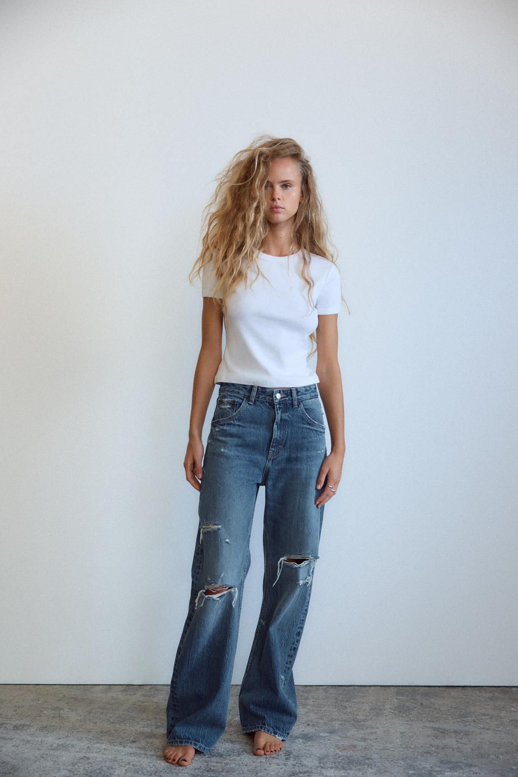TRF CURVED HIGH-WAIST JEANS - Zara фото 7