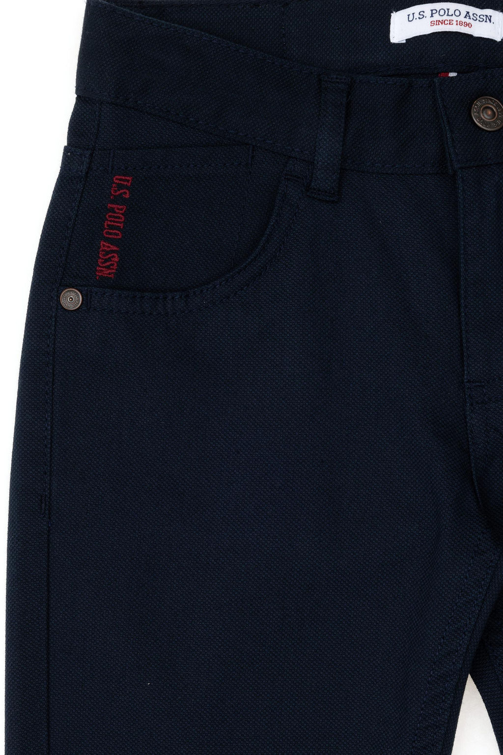 Темно-синие брюки из плотной ткани для мальчика Неожиданная скидка в корзине - U.s. polo assn фото 4