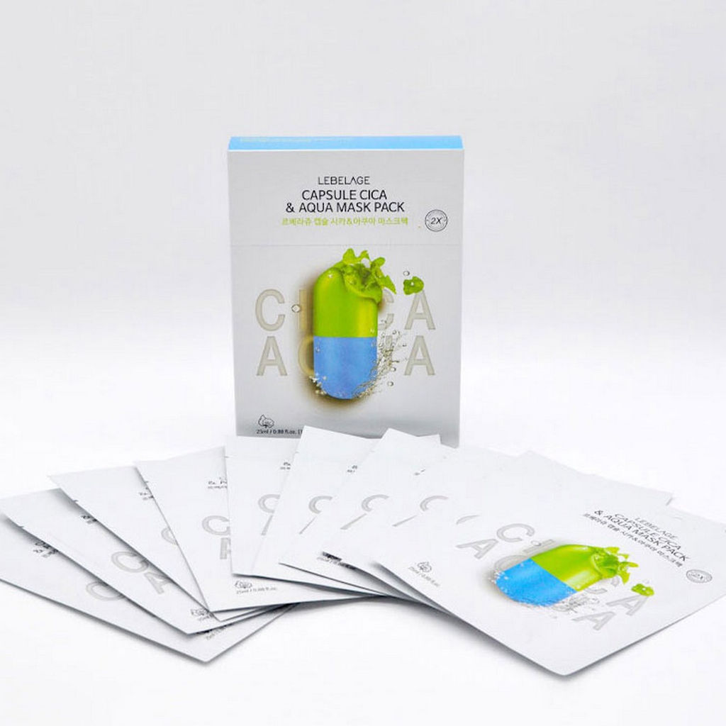 Lebelage Тканевая маска для лица c центеллой и аква-компонентами / Capsule Cica & Aqua Mask Pack, 25 мл