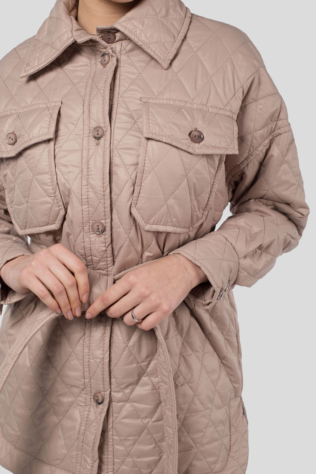 Пальто женское демисезонное (пояс) - El podio фото 5