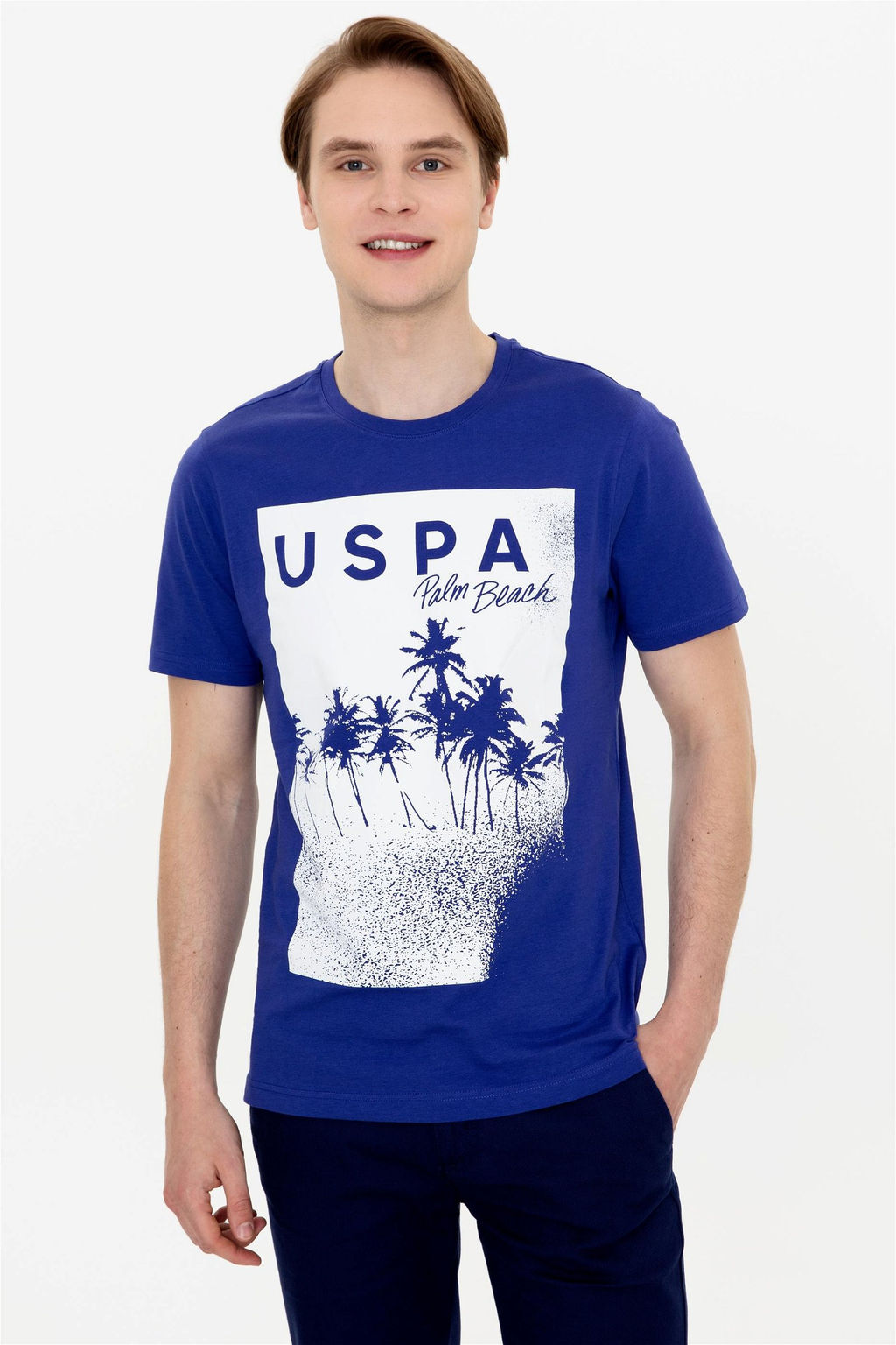 U. S. Polo Assn Мужская синяя футболка с круглым вырезом - U.s. polo assn фото 8