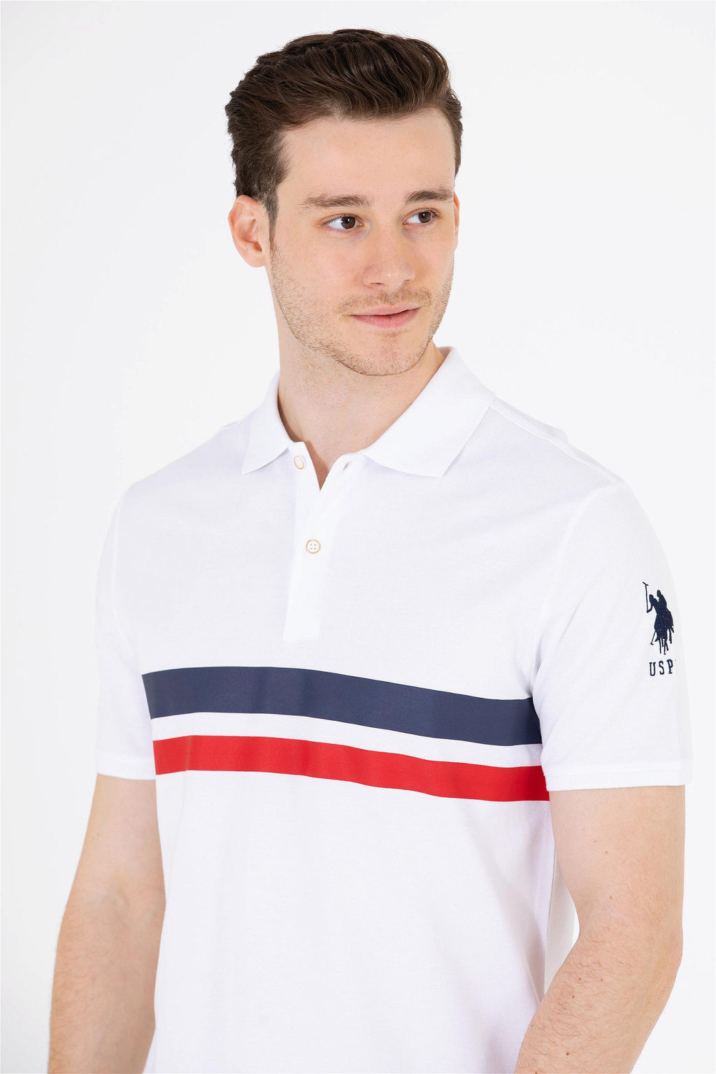 Мужская белая футболка с воротником-поло Неожиданная скидка в корзине - U.s. polo assn фото 4