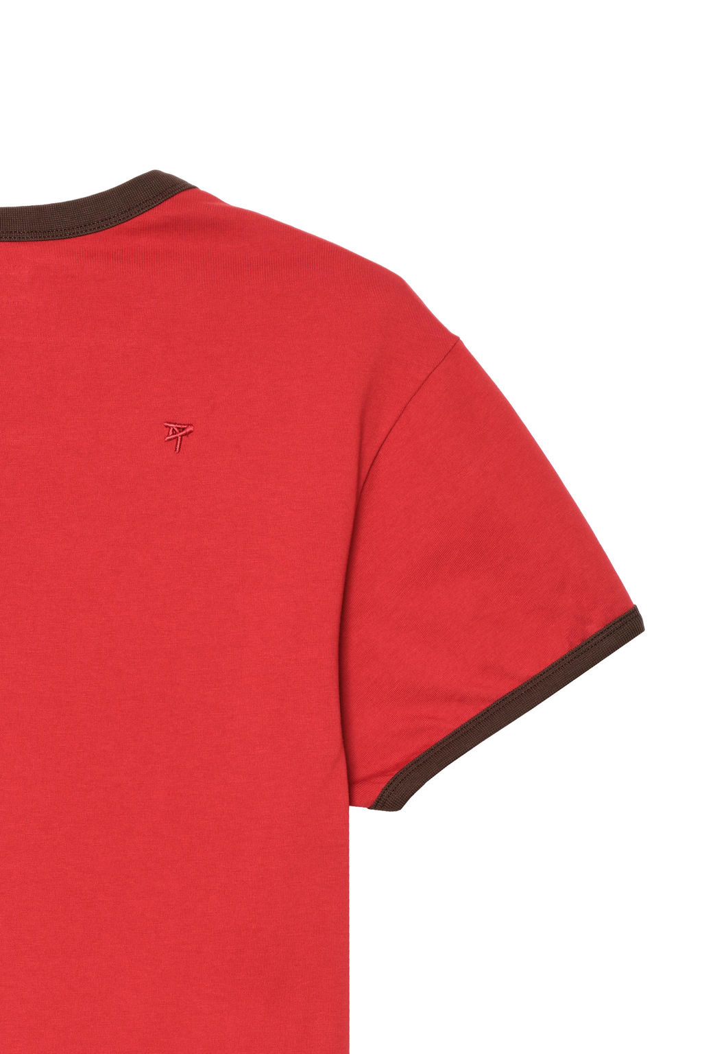 CAMISETA SLIM FIT RIB CONTRASTE / Rojo