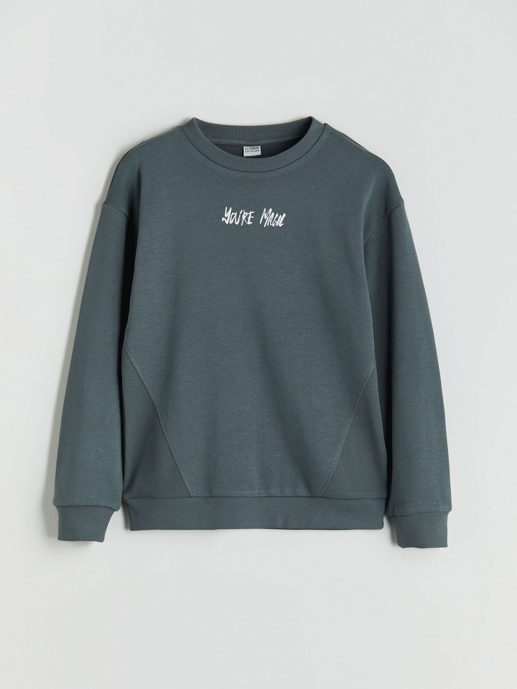 Bisiklet Yaka Bask?l? Erkek ?ocuk Sweatshirt