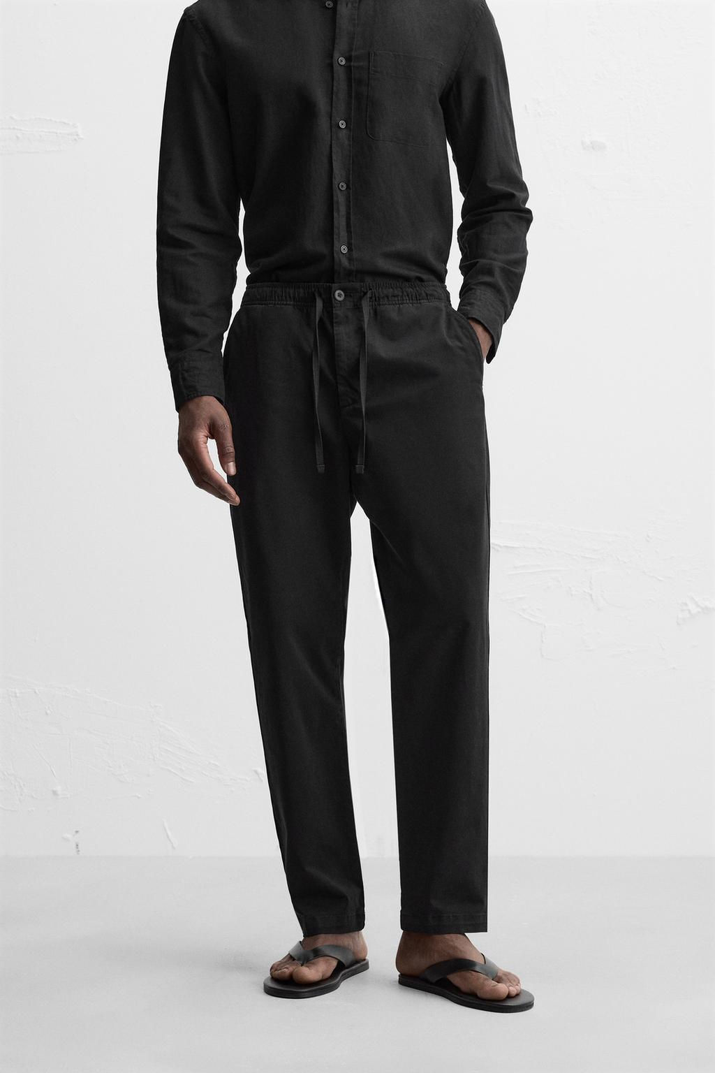 REGULAR FIT JOGGER WAIST TROUSERS - Zara фото 32
